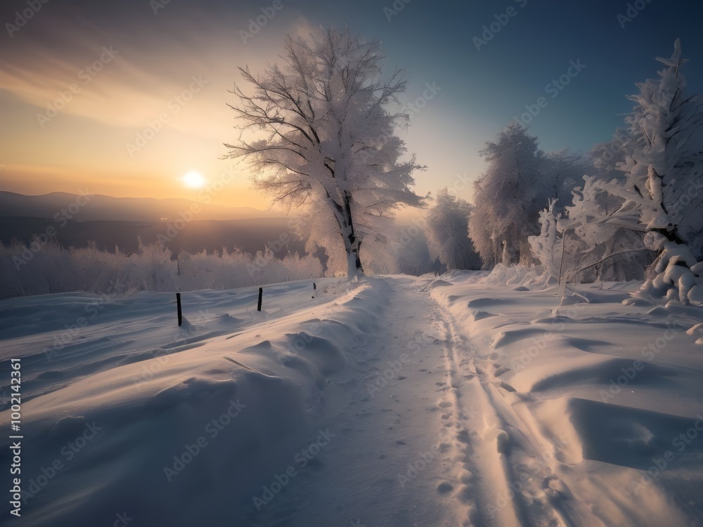 Obraz premium winter landscape with snow