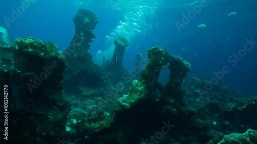 Wallpaper Mural Underwater coral reef with bright blue water. Torontodigital.ca