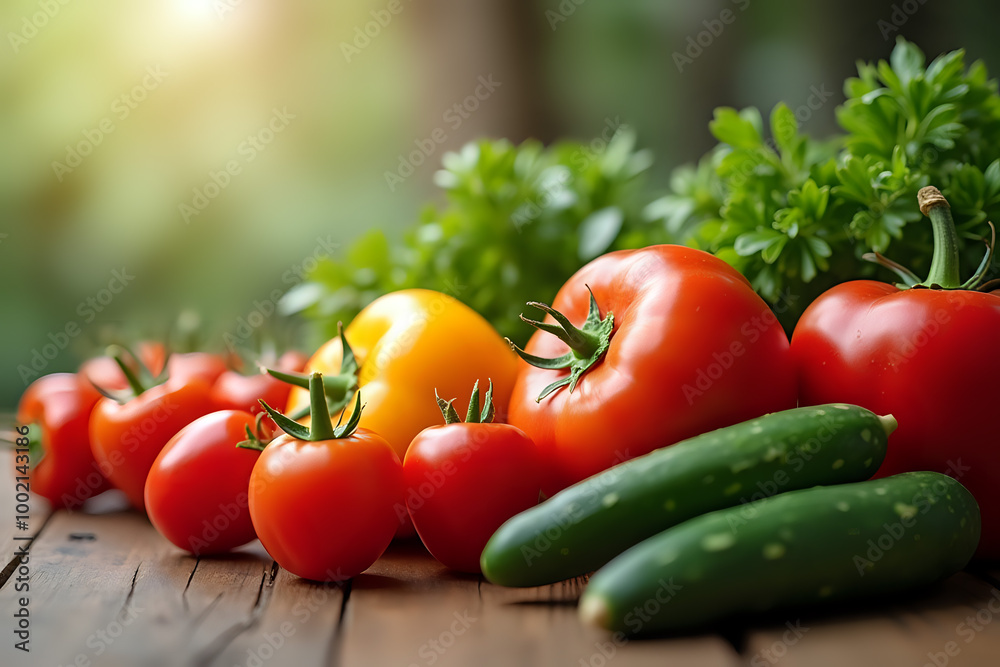 Fresh vegetables on wooden table Fresh vegetables on wooden table