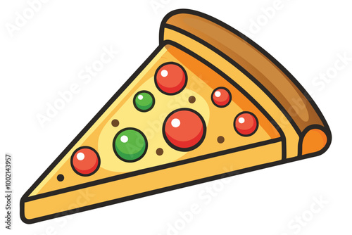 pizza slice illustration on white background.