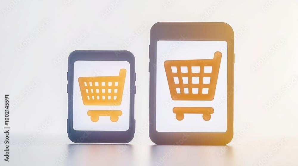 Laptop and Smartphone Side by Side with Glowing Screens Laptop and Smartphone Side by Side with Glowing Screens