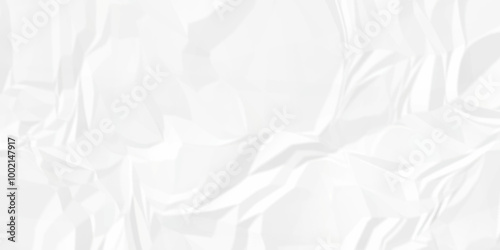 White wrinkly backdrop paper background. panorama grunge wrinkly paper texture background, crumpled pattern texture. White paper crumpled texture. white fabric crushed textured crumpled. 