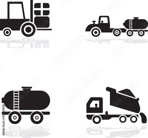 wholesale vehicle unloading equipment icon
,set of trucks