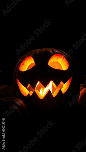 Glowing Jack-o'-lantern in the Dark