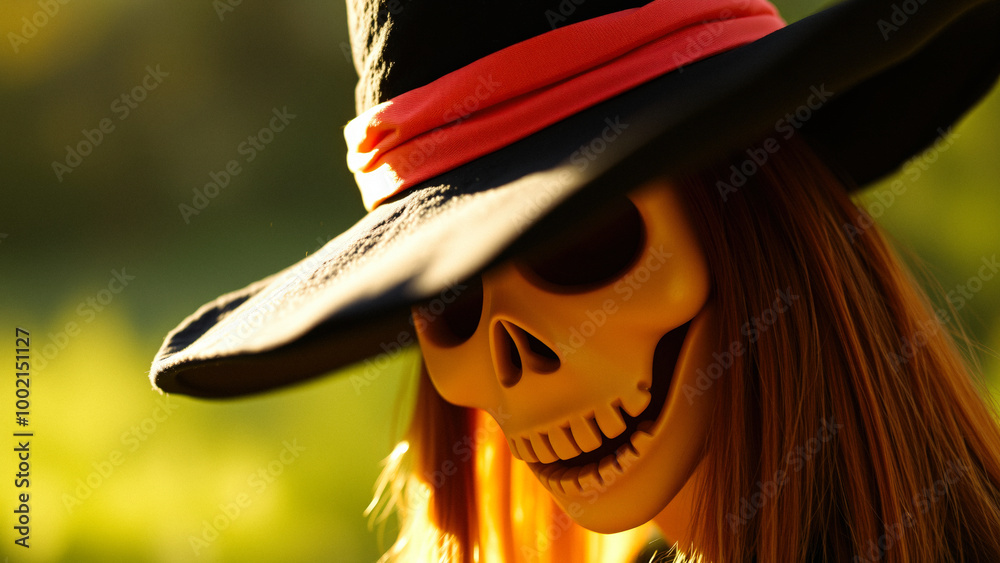 Skeleton in a Witch's Hat