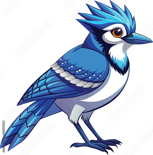 Blue jay mascot sticker vector design photo