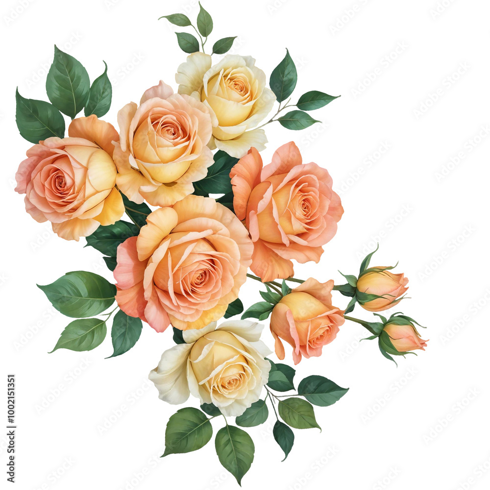 Naklejka premium bouquet of roses transparent background