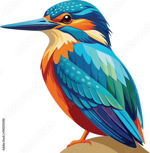 Kingfisher mascot sticker vector design photo