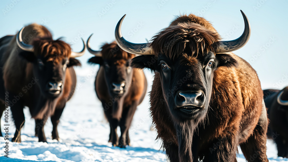 Close-up of a Highland Cow in Winter Close-up of a Highland Cow in Winter
