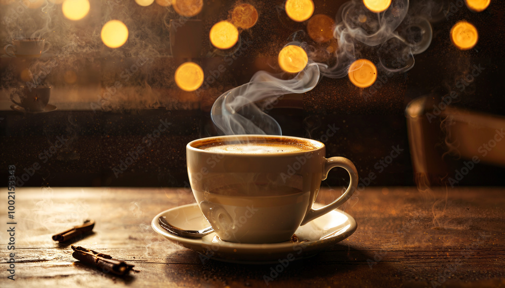 Obraz premium Pause café en ambiance chaleureuse