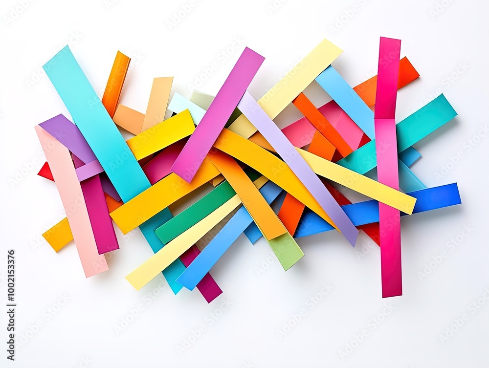 Vibrant Zigzag Paper Strips Composition: A Bold and Dynamic Wall Art Poster Perfect for Energizing Sports Interiors and Creative Spaces Vibrant Zigzag Paper Strips Composition: A Bold and Dynamic Wall Art Poster Perfect for Energizing Sports Interiors and Creative Spaces