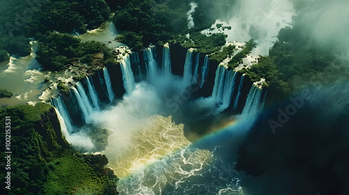 Iguazu Falls: Aerial View of a Natural Wonder photo