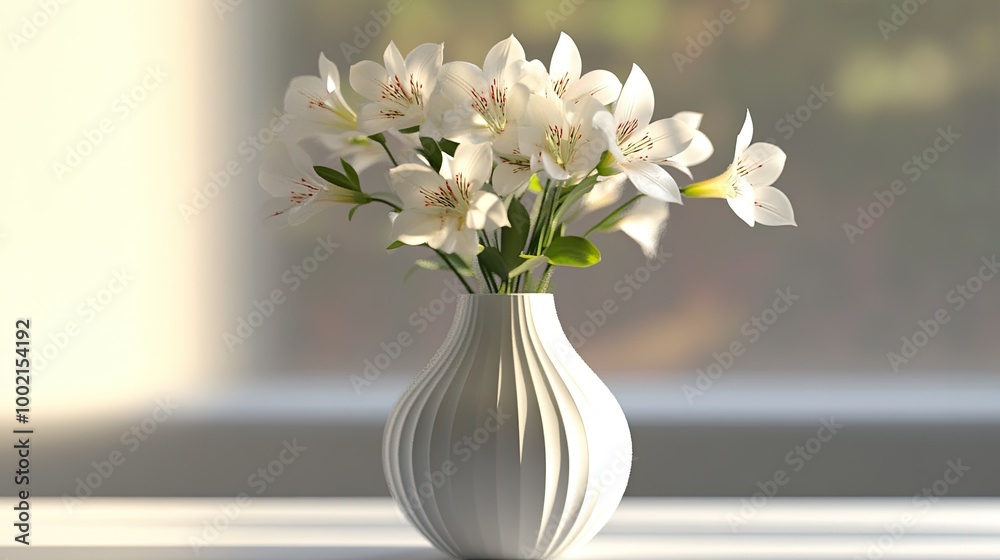 White flowers in a vase. Perfect for creating a serene and elegant atmosphere. White flowers in a vase. Perfect for creating a serene and elegant atmosphere.