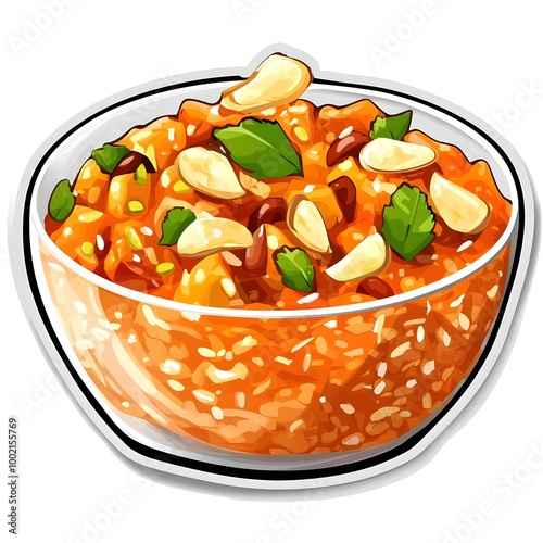 A clipart sticker of Gajar ka halwa Generative AI photo