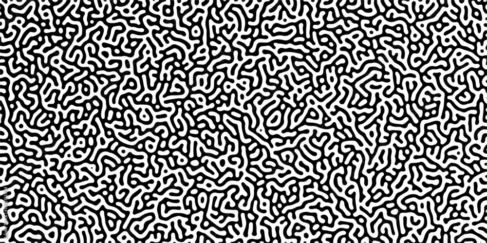Abstract truing organic wallpaper Turing reaction diffusion monochrome seamless pattern with chaotic motion. Generative algorithm psychedelic background. Reaction-diffusion or truing pattern formation Abstract truing organic wallpaper Turing reaction diffusion monochrome seamless pattern with chaotic motion. Generative algorithm psychedelic background. Reaction-diffusion or truing pattern formation