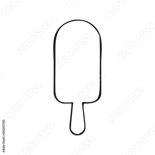 Beach Ice Cream Silhouette Vector Illustration - Beach Clipart Design 