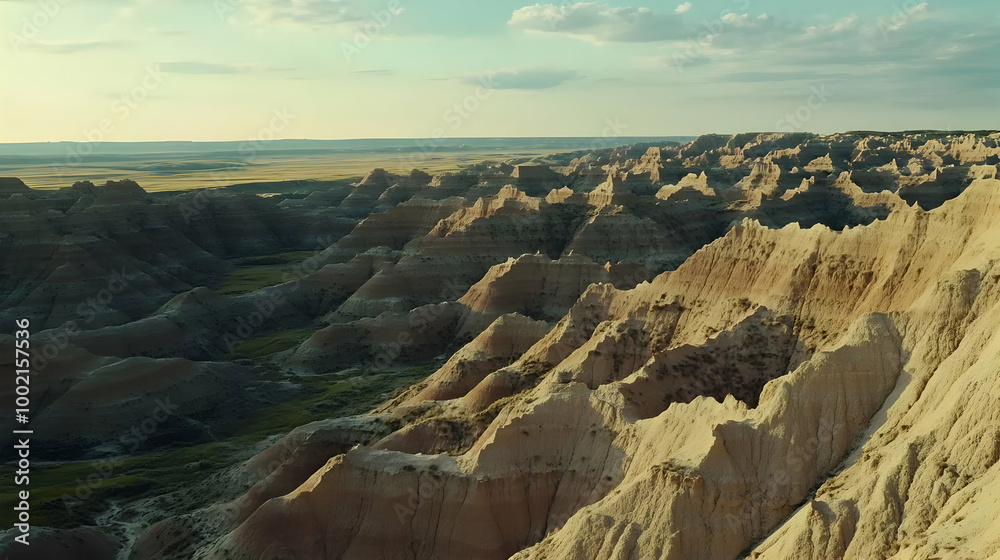 Badlands National Park: Eroded Hills and Golden Hour Light Badlands National Park: Eroded Hills and Golden Hour Light