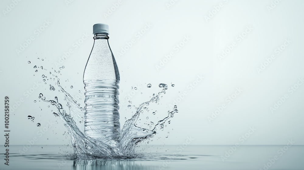 a water bottle splashing in the waterm a water bottle splashing in the waterm