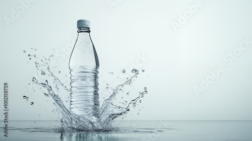 a water bottle splashing in the waterm