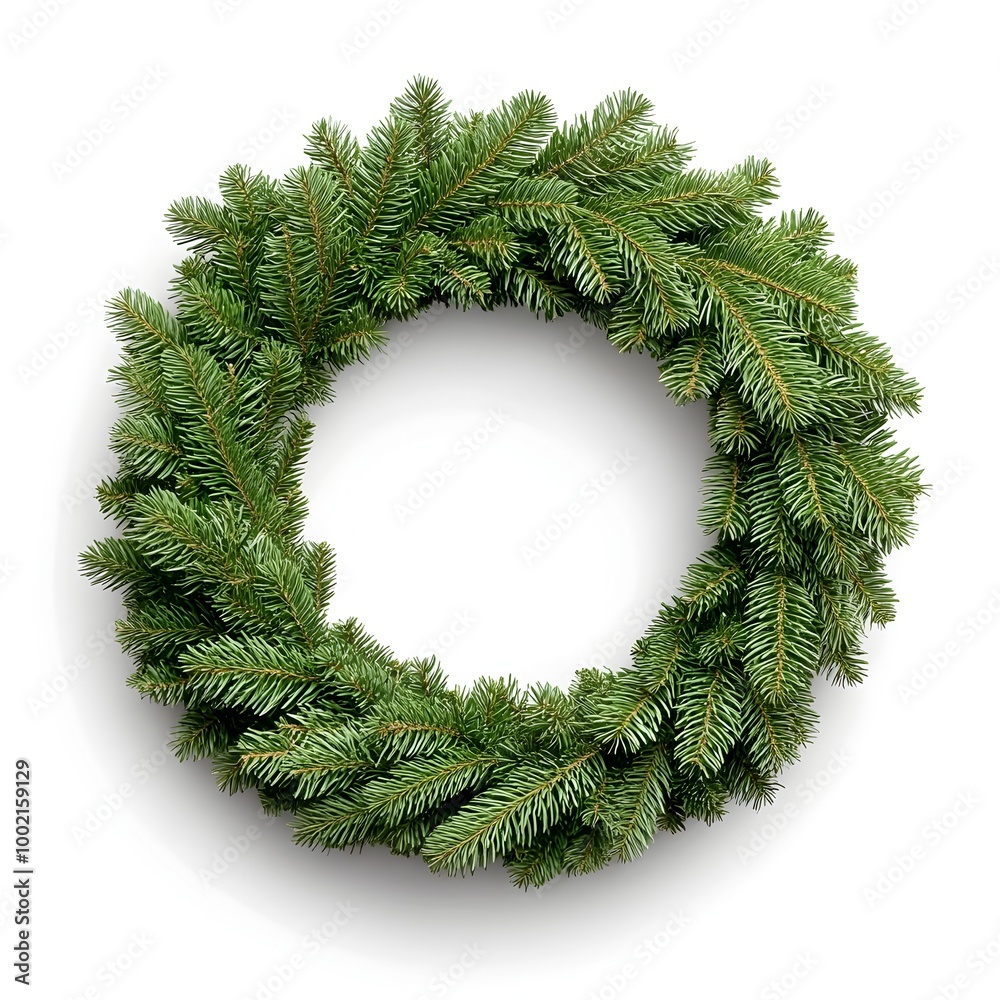Perfect 3D Christmas Wreath on White Background Perfect 3D Christmas Wreath on White Background