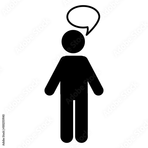 stick figure illustration with bubble chat, bubble dialogue