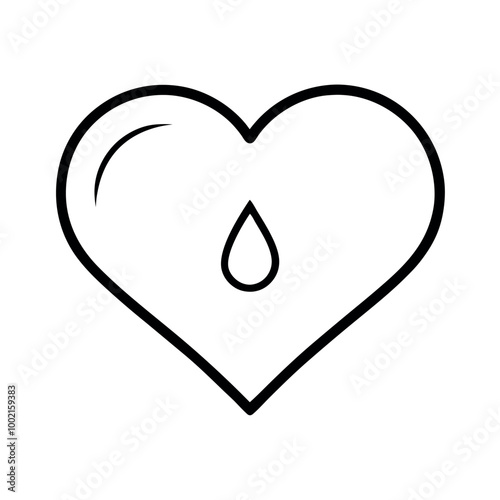 A romantic black and white heart-shaped paper clip design symbolizes love and passion, perfect for a Valentine's Day card illustration