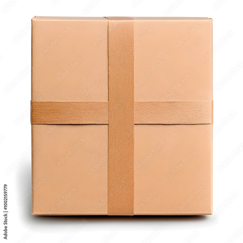 Obraz premium Macro Shot of Perfect Brown Cardboard Paper Piece Isolated on White Background