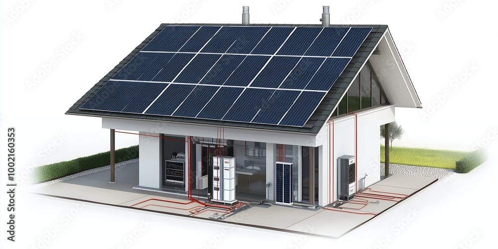 a house with solar panels on the roof a house with solar panels on the roof