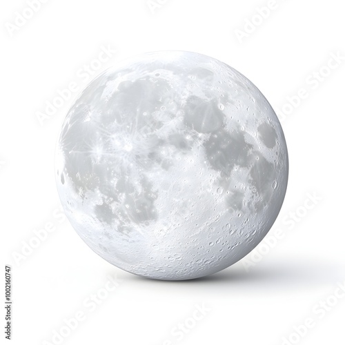 Full Moon Isolated on White Background