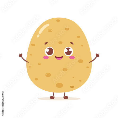 Potato Vegetable Cute Cartoon Fresh Animation Kawaii Healthy Character
