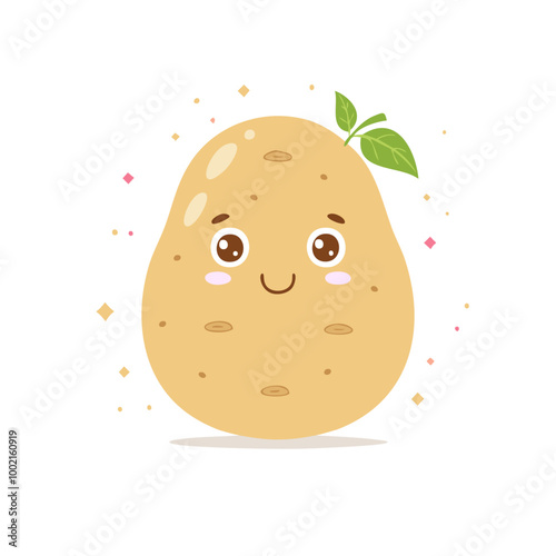Potato Vegetable Cute Cartoon Fresh Animation Kawaii Healthy Character
