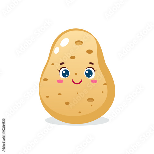 Potato Vegetable Cute Cartoon Fresh Animation Kawaii Healthy Character
