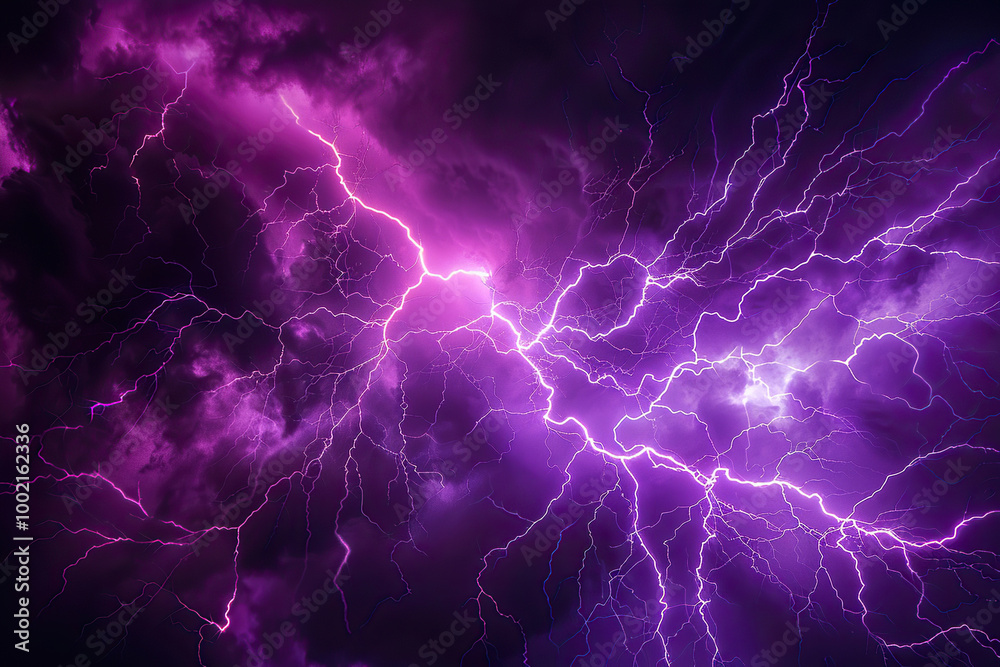 Generative ai on theme of scary bright electric lightning bolt with branches in the night dark sky Generative ai on theme of scary bright electric lightning bolt with branches in the night dark sky