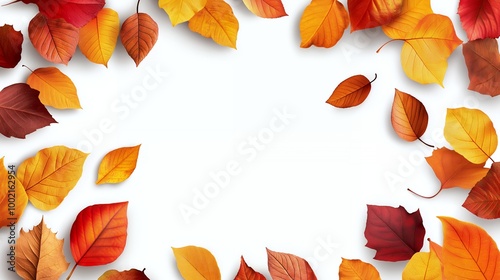 a circle of red leaves with a white background 