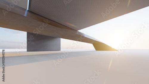 3d render abstract architecture background building geometric shape