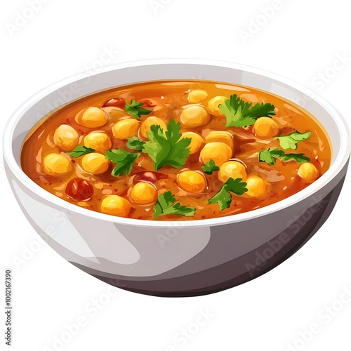 A clipart sticker of Chana masala Generative AI