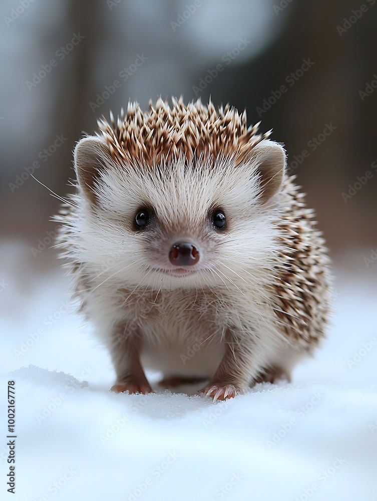 Tiny Hedgehog Rolling into a Ball in Natural Setting Tiny Hedgehog Rolling into a Ball in Natural Setting