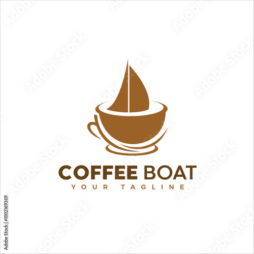 coffee and boats, can be used for logos, businesses, icons, templets, walls etc