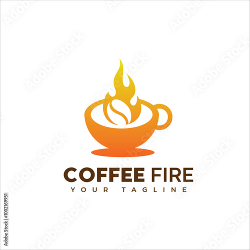 fire coffee, suitable for logos, wall templates, icons etc