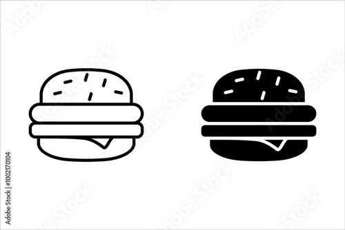 Burger icon set. cheese burger Symbol. hamburger sign. for mobile concept and web design. vector illustration on white background