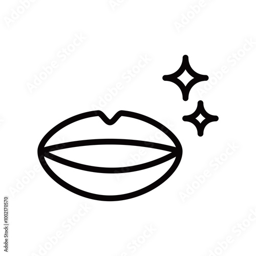 人間の口のアイコン　線画イラスト