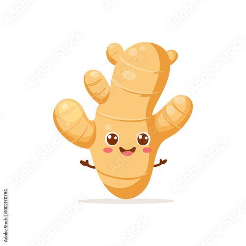Ginger Vegetable Cute Cartoon Fresh Animation Kawaii Healthy Character
