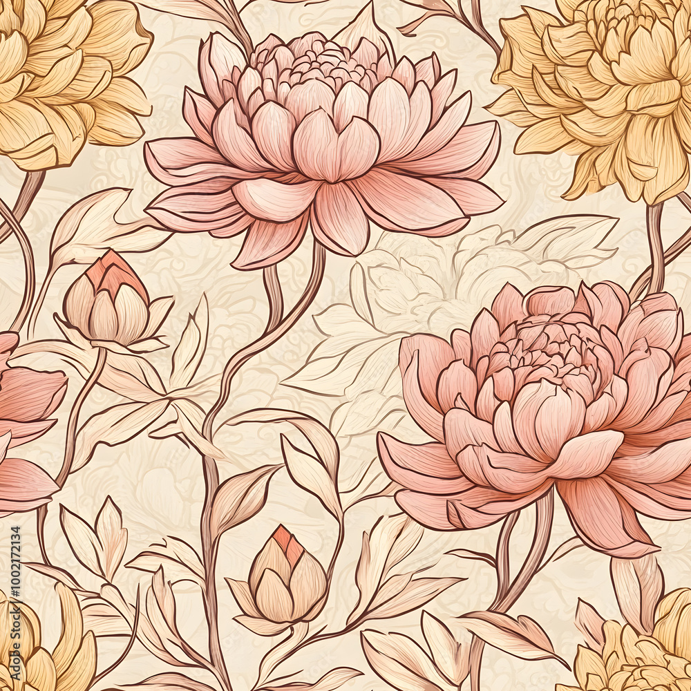 Chinese-inspired doodle tile seamless patterns in an illustrator graphic style Chinese-inspired doodle tile seamless patterns in an illustrator graphic style
