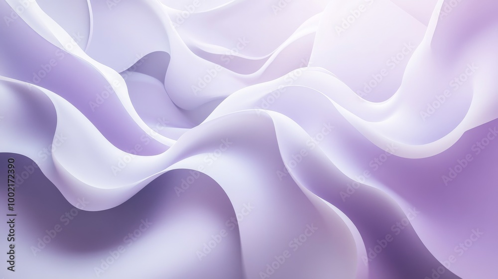 Fototapeta premium Abstract purple and white flowing waves background