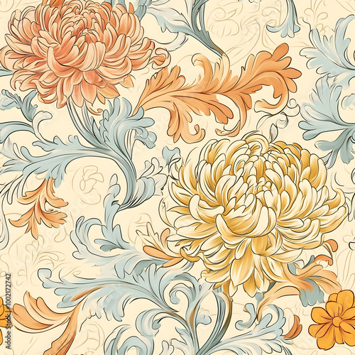 Wallpaper Mural Chinese-inspired doodle tile seamless patterns in an illustrator graphic style Torontodigital.ca
