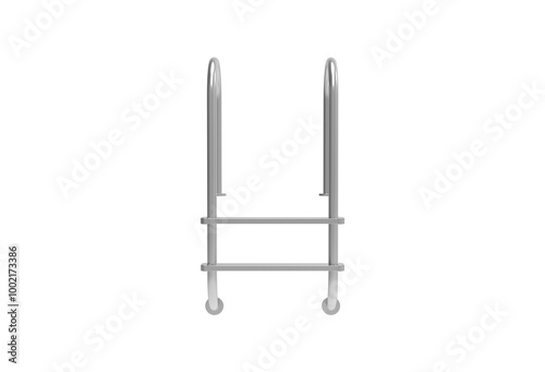swimming pool ladder front view without shadow 3d render