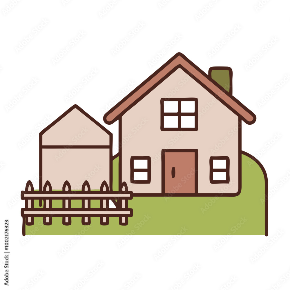Idyllic Farmhouse with a Cozy Front Porch Perfect for Relaxation Vector Art
Idyllic Farmhouse with a Cozy Front Porch Perfect for Relaxation Vector Art