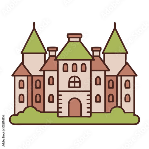 Grand MultiLevel Luxury Estate Showcasing Exquisite Design and Lavish Living Spaces Vector Illustration

