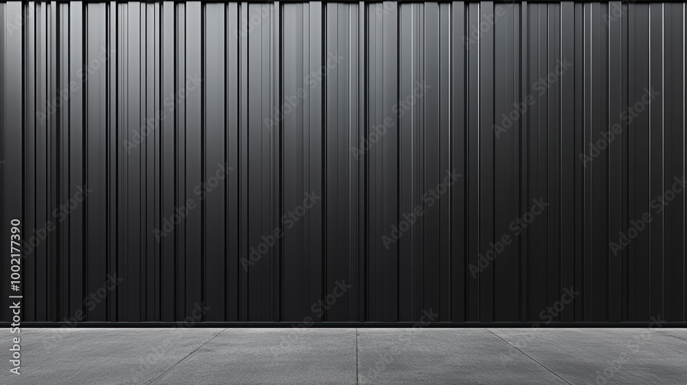 Industrial Black Metal Wall and Concrete Floor Industrial Black Metal Wall and Concrete Floor