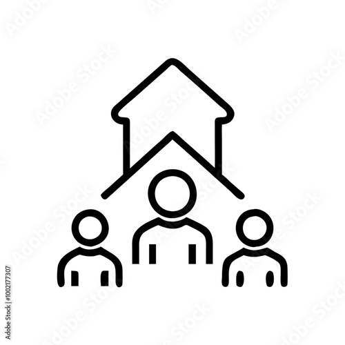 Friends Bonding and Building Memories Near a Welcoming House Icon Vector Design 